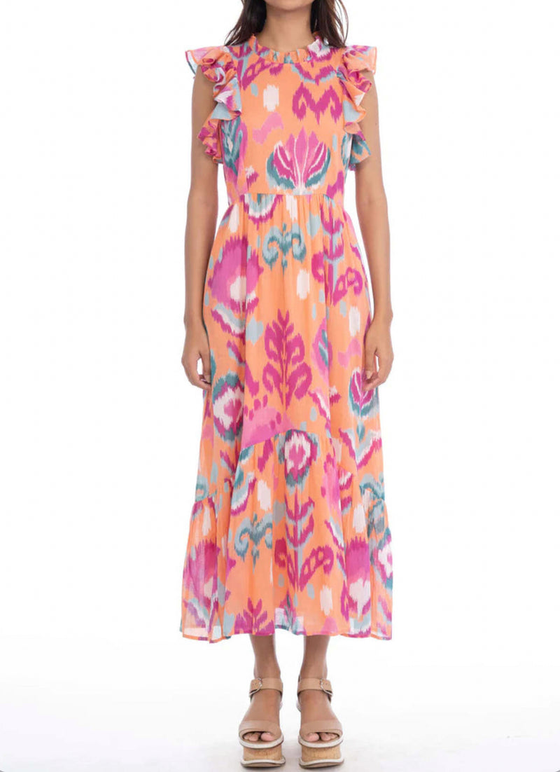 Banjanan Hannah Dress - Ikat Floral Spice