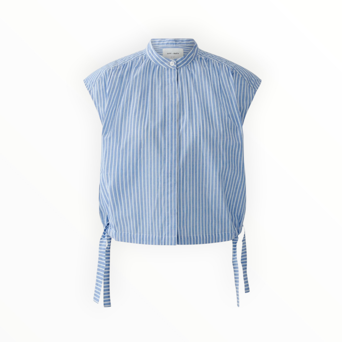 Oui Button Down Blouse - Light Blue/White Stripe