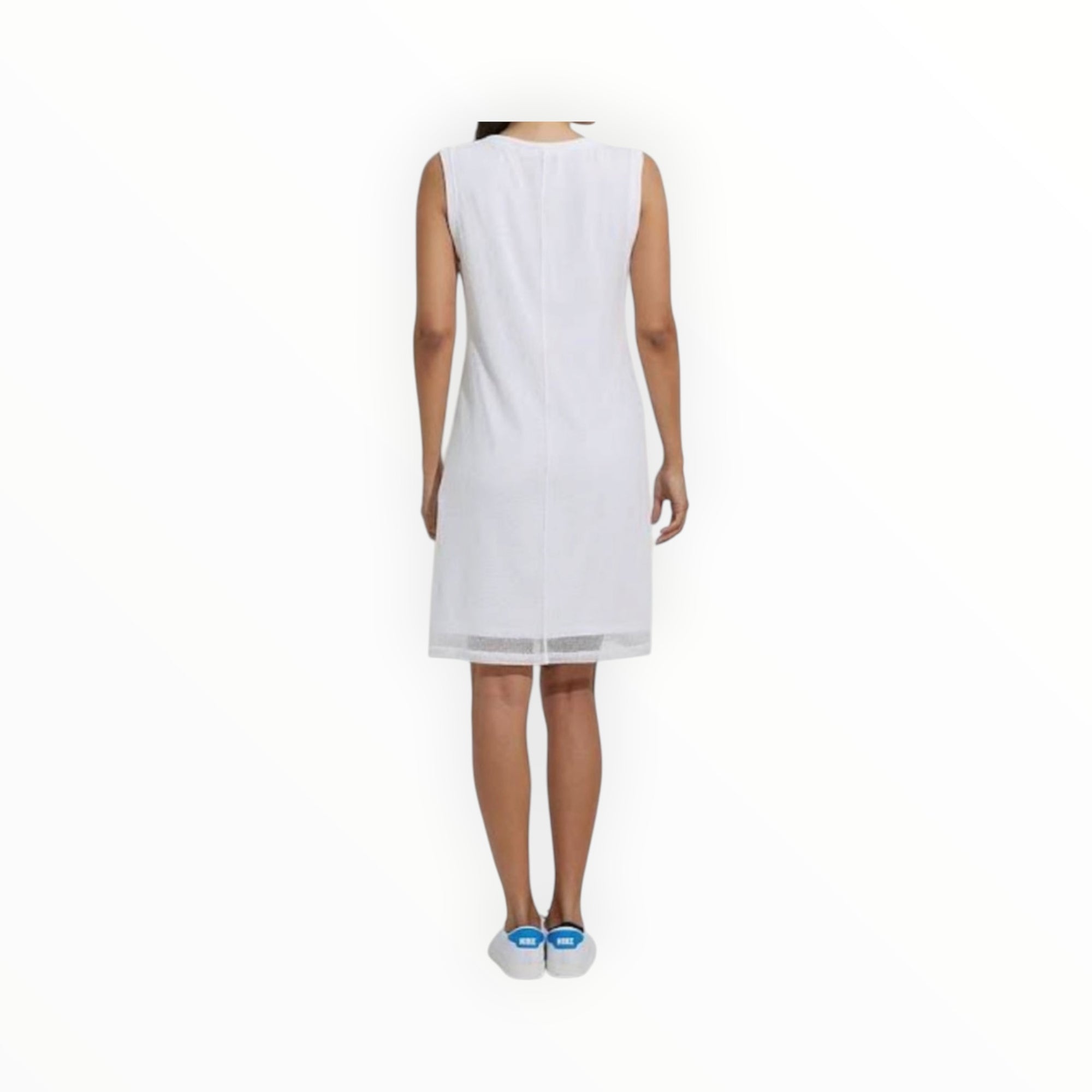Joseph Ribkoff Mesh Overlay Dress - White