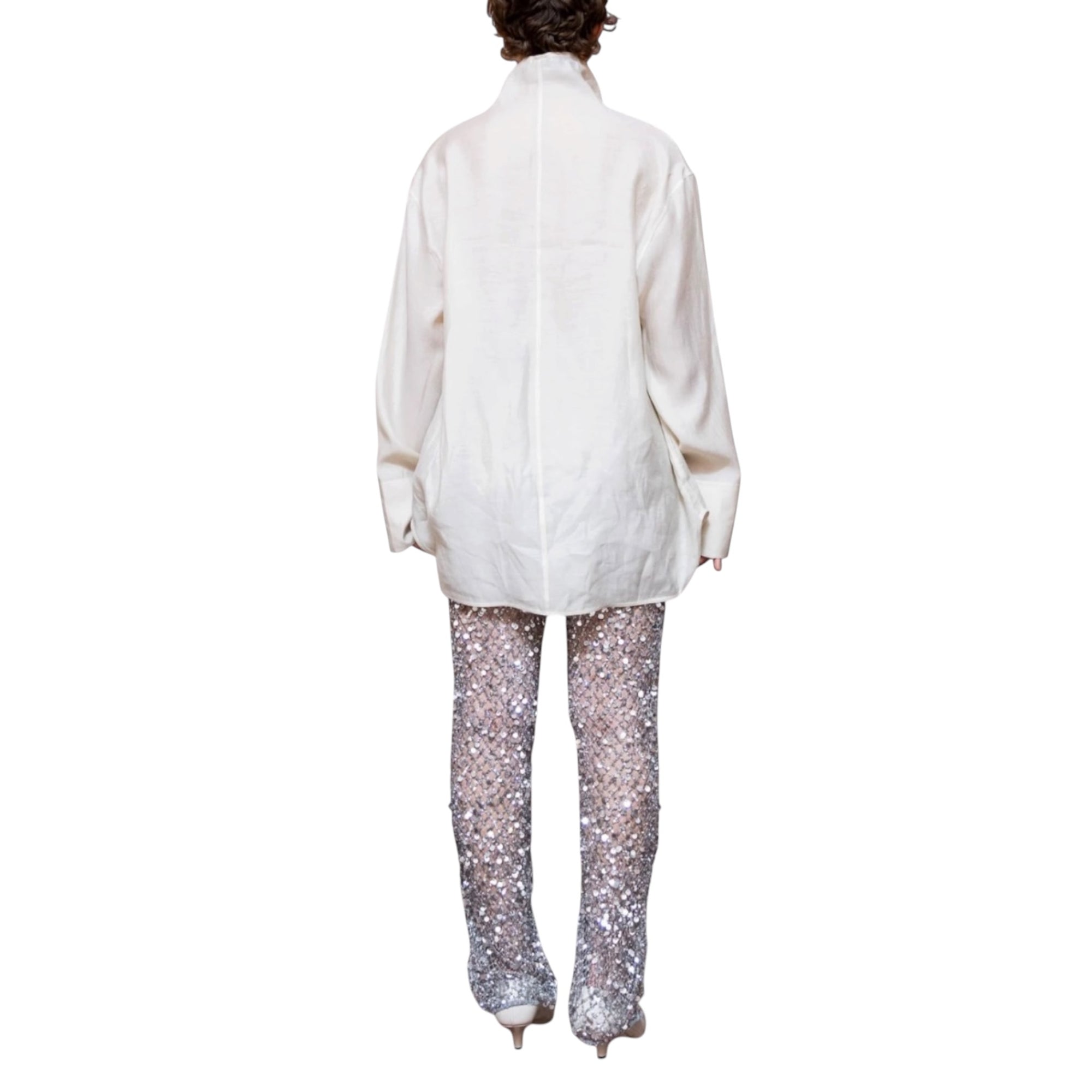 Lapointe Sequin Flare Leg Pant - Silver