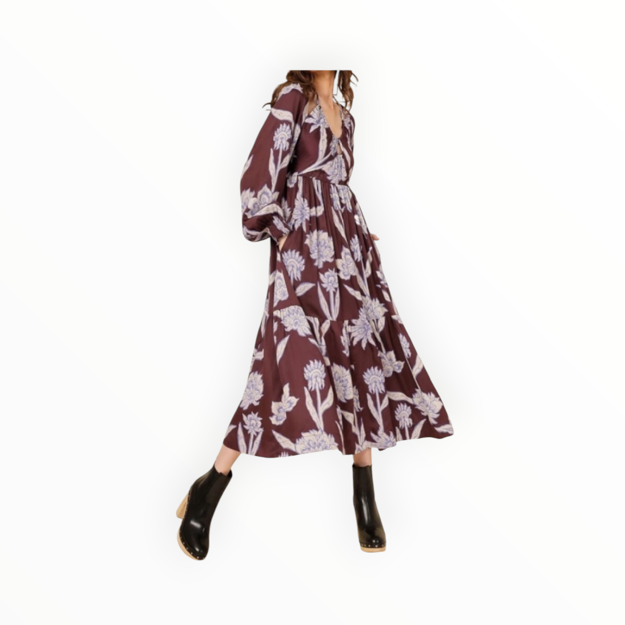 Omika Ravenna Midi Dress - Maira Bordeux