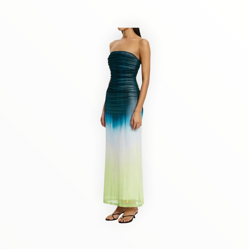 Significant Other Sura Strapless Dress - Petrol Gradient.