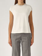 Gran Sasso Lurex Collar T-Shirt - Butter