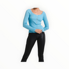St. Cloud Label Hazel Henley Knit - Blue