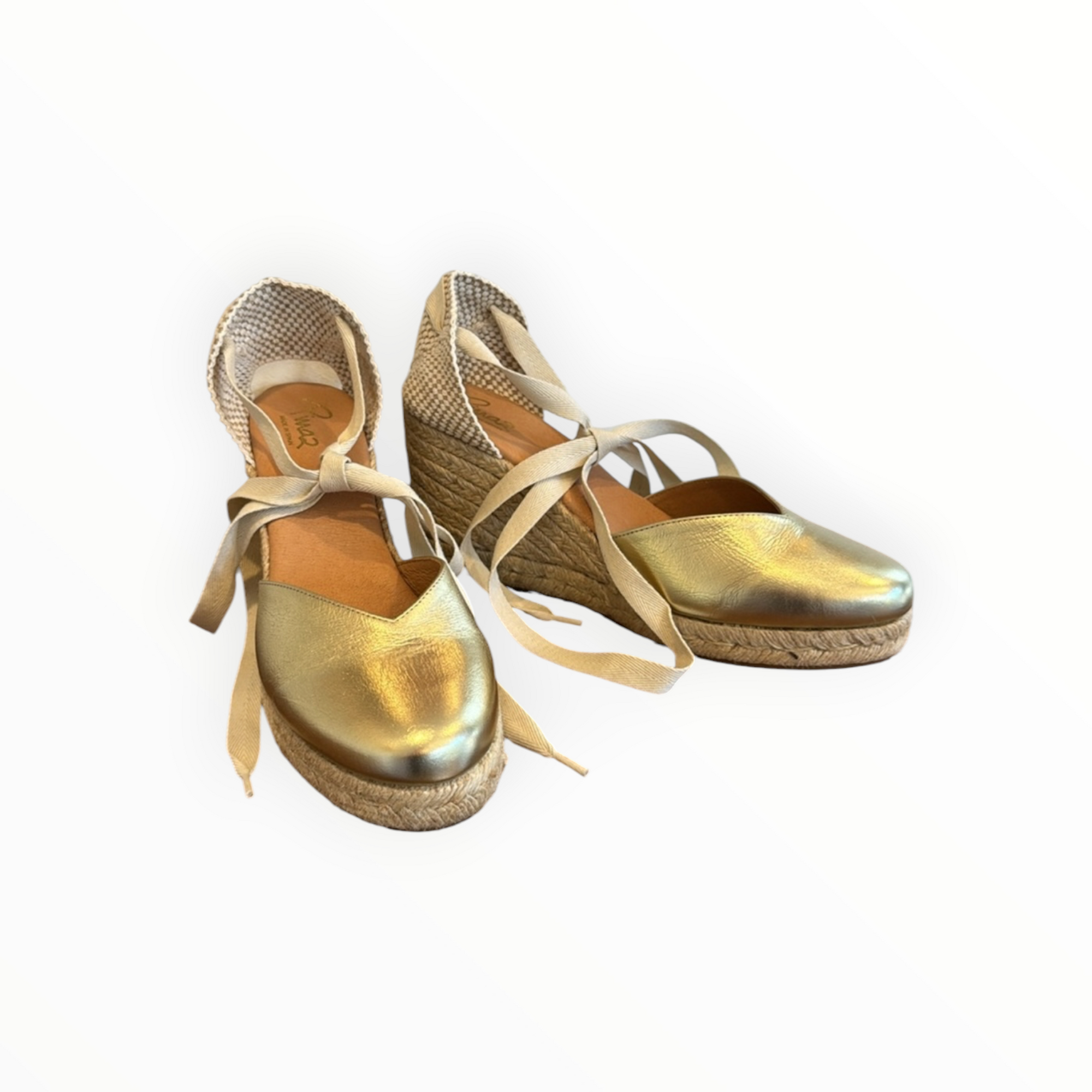 Pinaz Tie Up Wedge Espadrille - Platinum