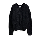 Essentiel Antwerp Textured Cardigan With Metallic Finish - Black