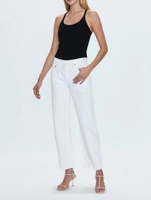 Pistola Lexi Mid Rise Bowed Straight Jean - Luxe Vintage White