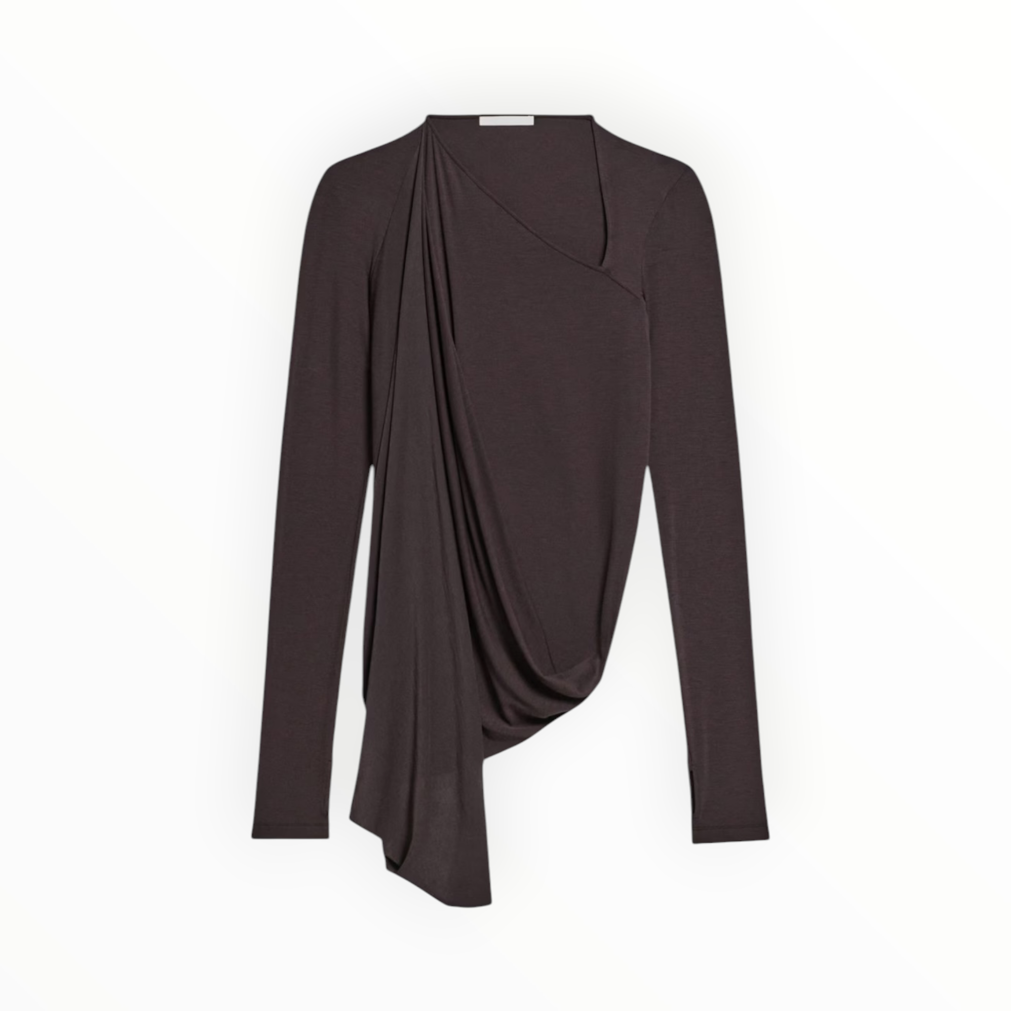 Helmut Lang Twisted Long Sleeve Shirt - Dark Roast