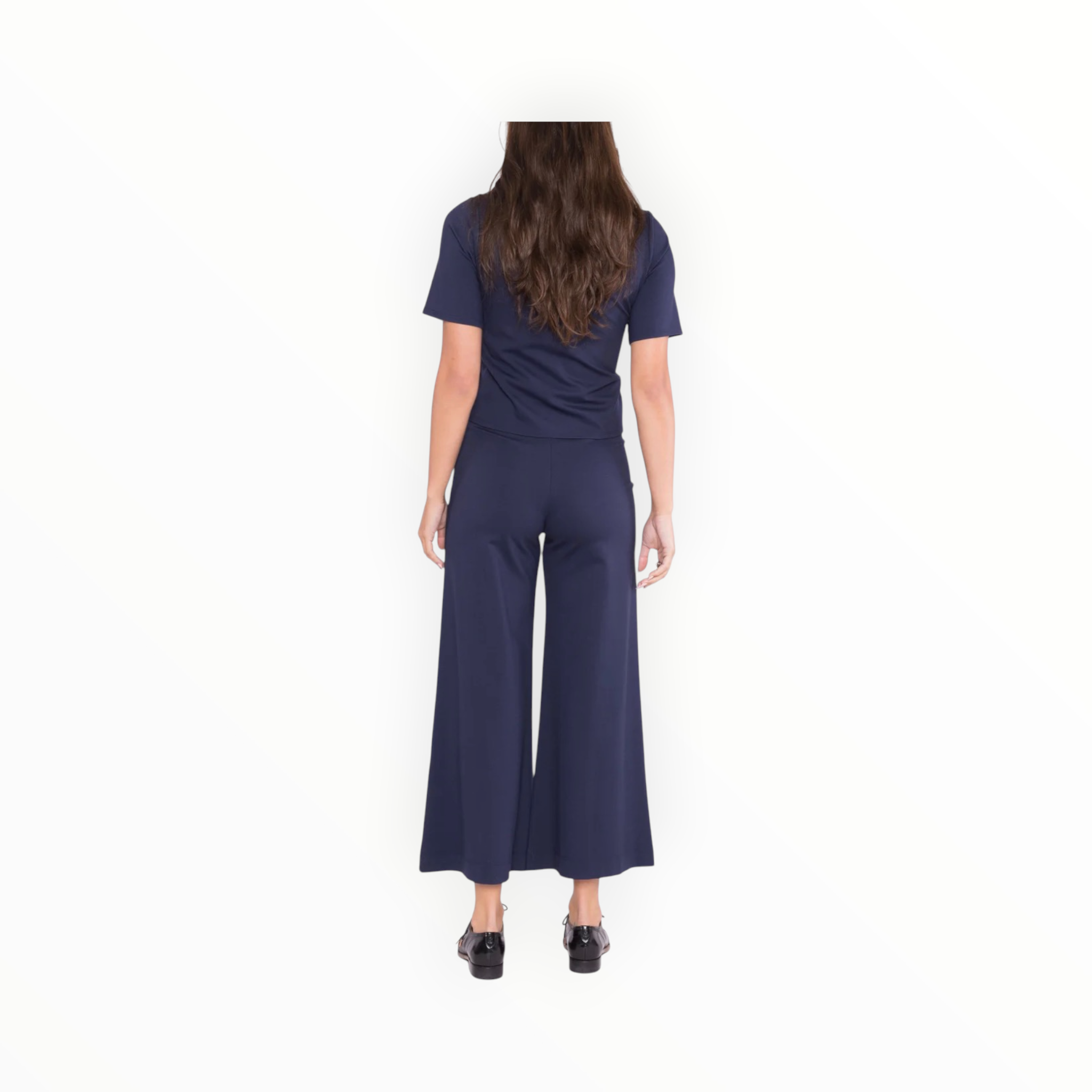 Ripley Rader Ponte Knit Cropped Wide Leg Pant - Navy