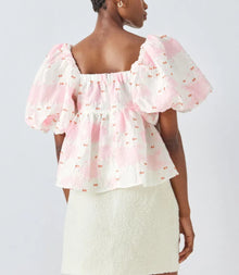 Sister Jane Venus Jacquard Top - Coral