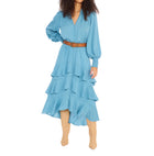 Allison New York Ella Midi Skirt - Steel Blue