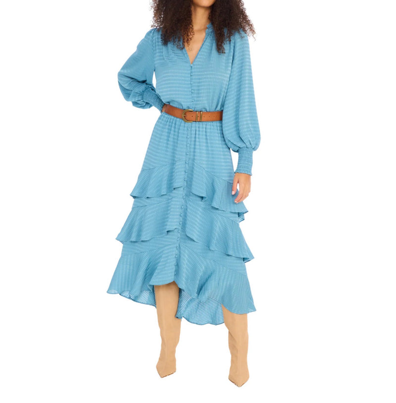 Allison New York Ella Midi Skirt - Steel Blue