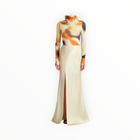 Nanushka Harlow Crinkled-Satin Skirt - Green Tea