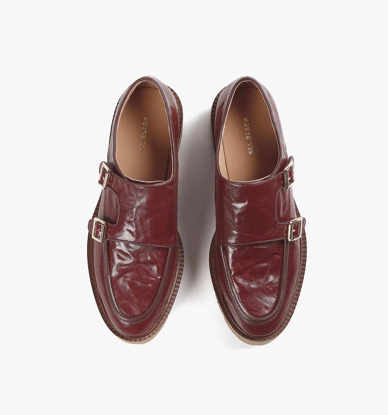 ALL BLACK Wide Belt Lugg - Wine