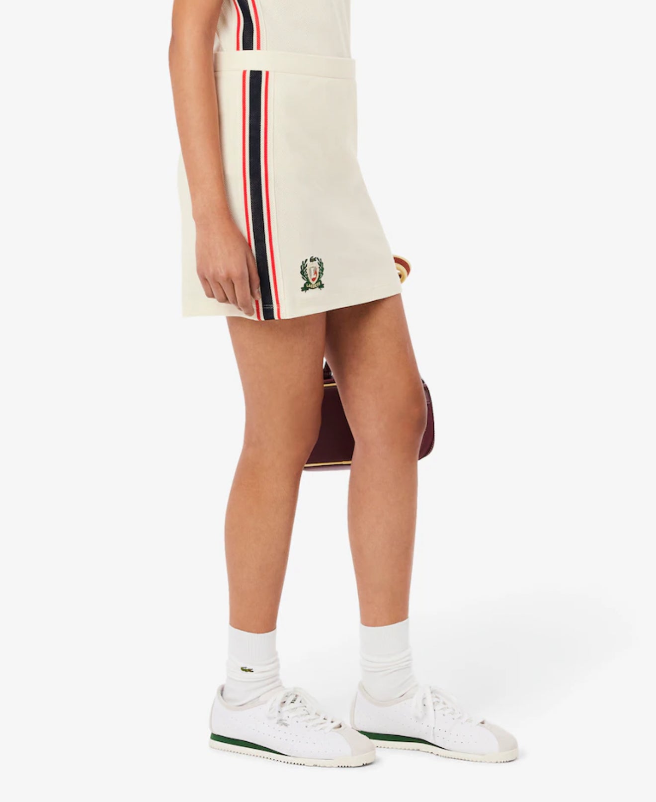 Lacoste French Made Textured Piqué Skirt - Cream