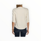 dylan Julia Stripe Knit - White/Gold