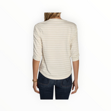 dylan Julia Stripe Knit - White/Gold