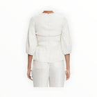 Jonathan Simkhai Neda Pleated Peplum Top - Ivory