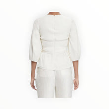 Jonathan Simkhai Neda Pleated Peplum Top - Ivory