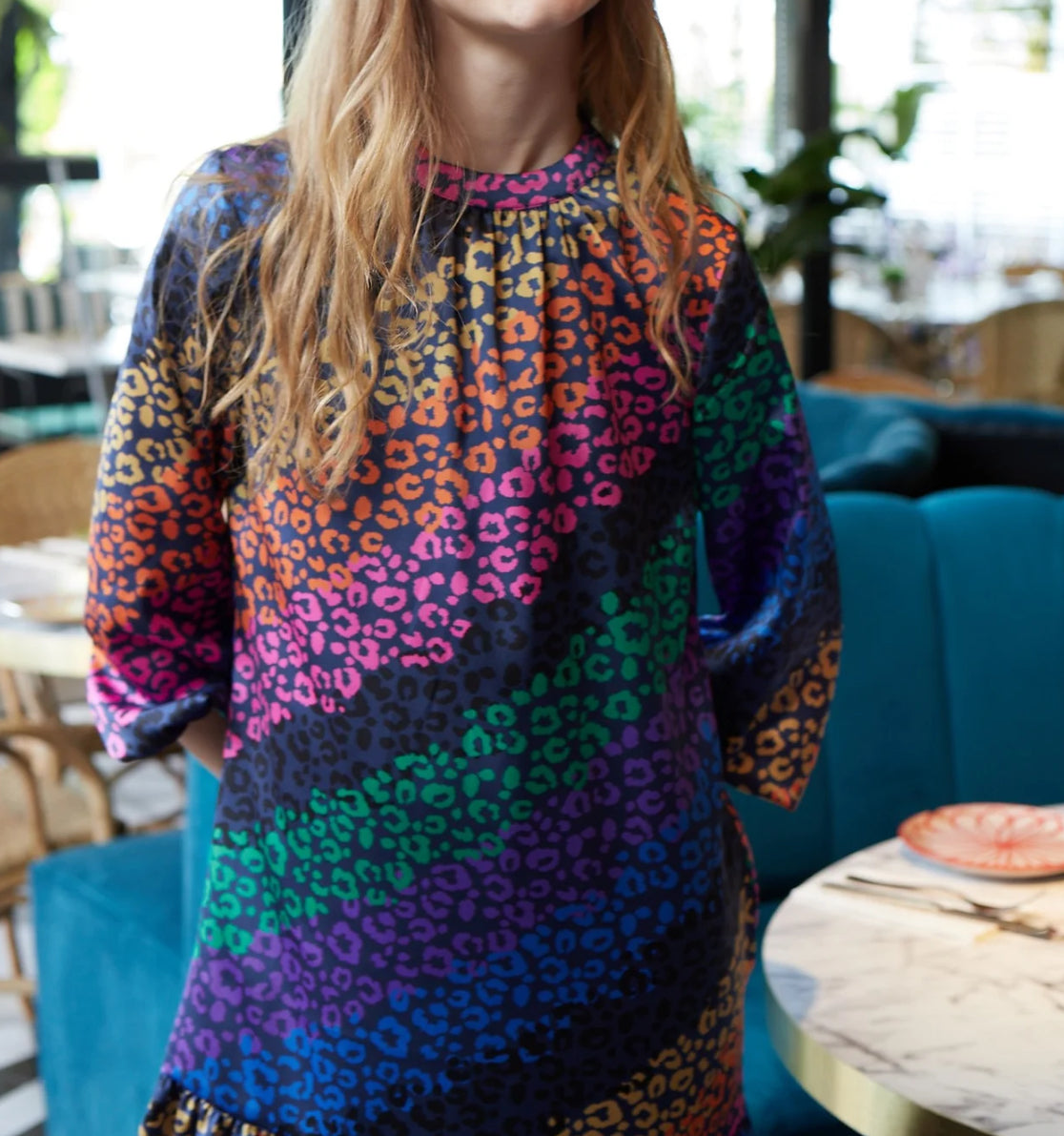 Vilagallo Lina Dress - Leopard Multi