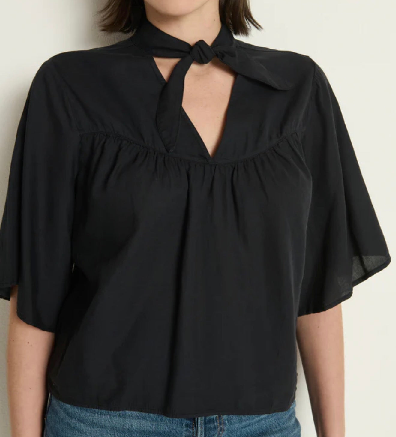 Nation Ltd Valerie Tie Neck Top - Black
