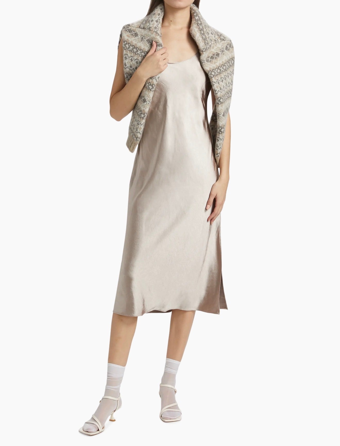 dh New York Lou Sweater & Satin - Dress Set - Oatmeal Combo