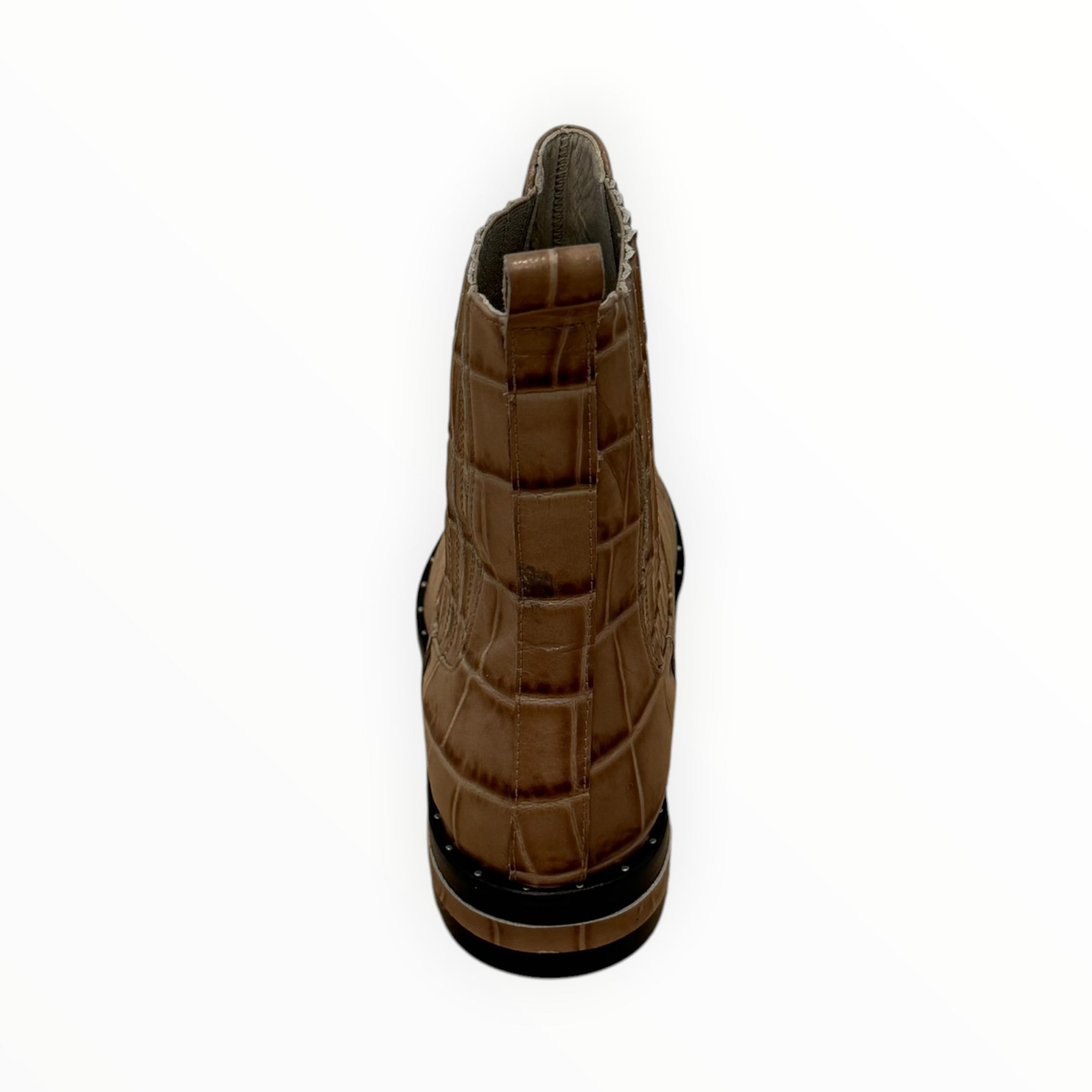 Frēda Salvador Drew Chelsea Boot - Khaki Croc Embossed