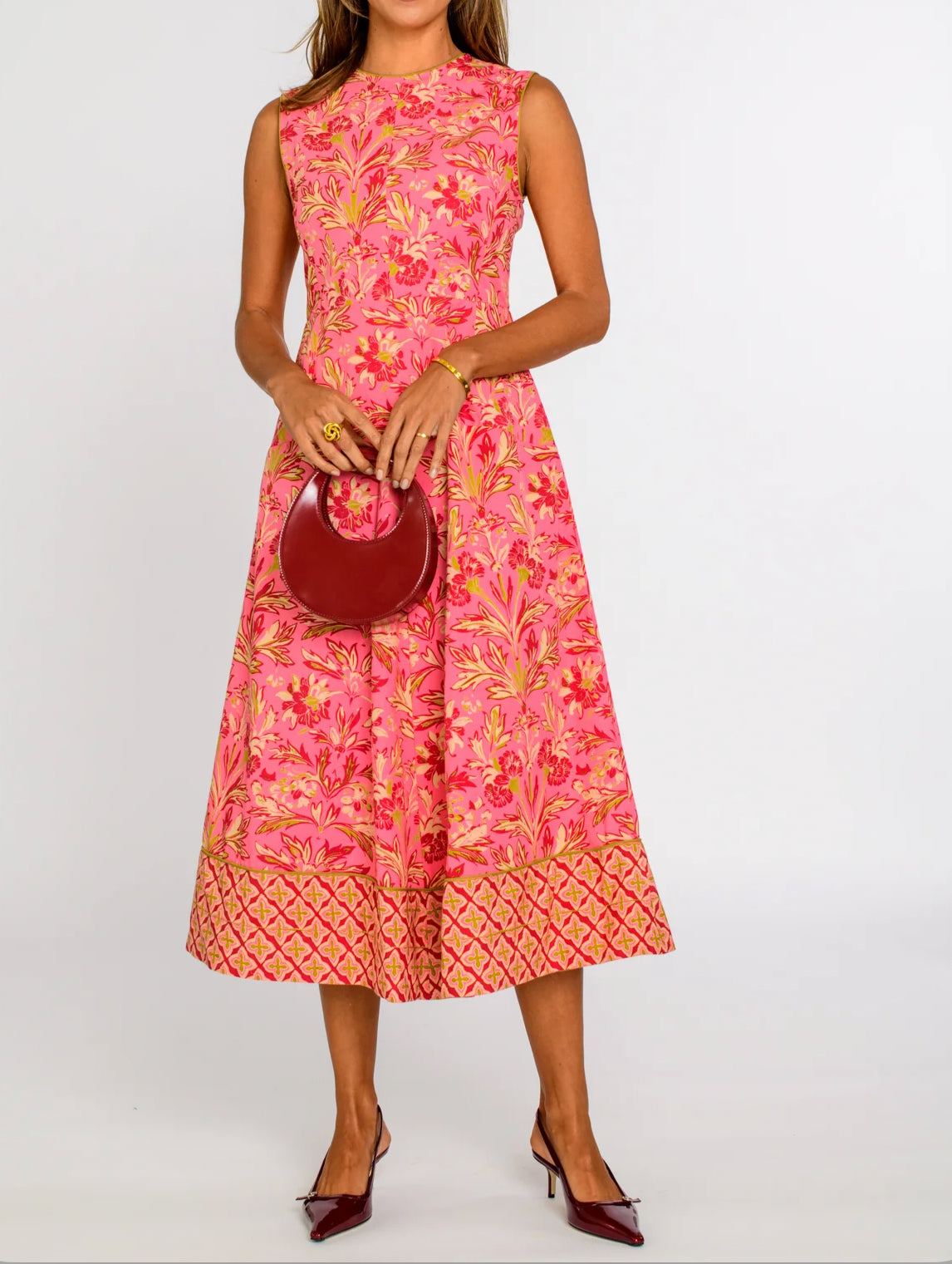 Elizabeth James The Label Claire Dress in Grandeur Cherry