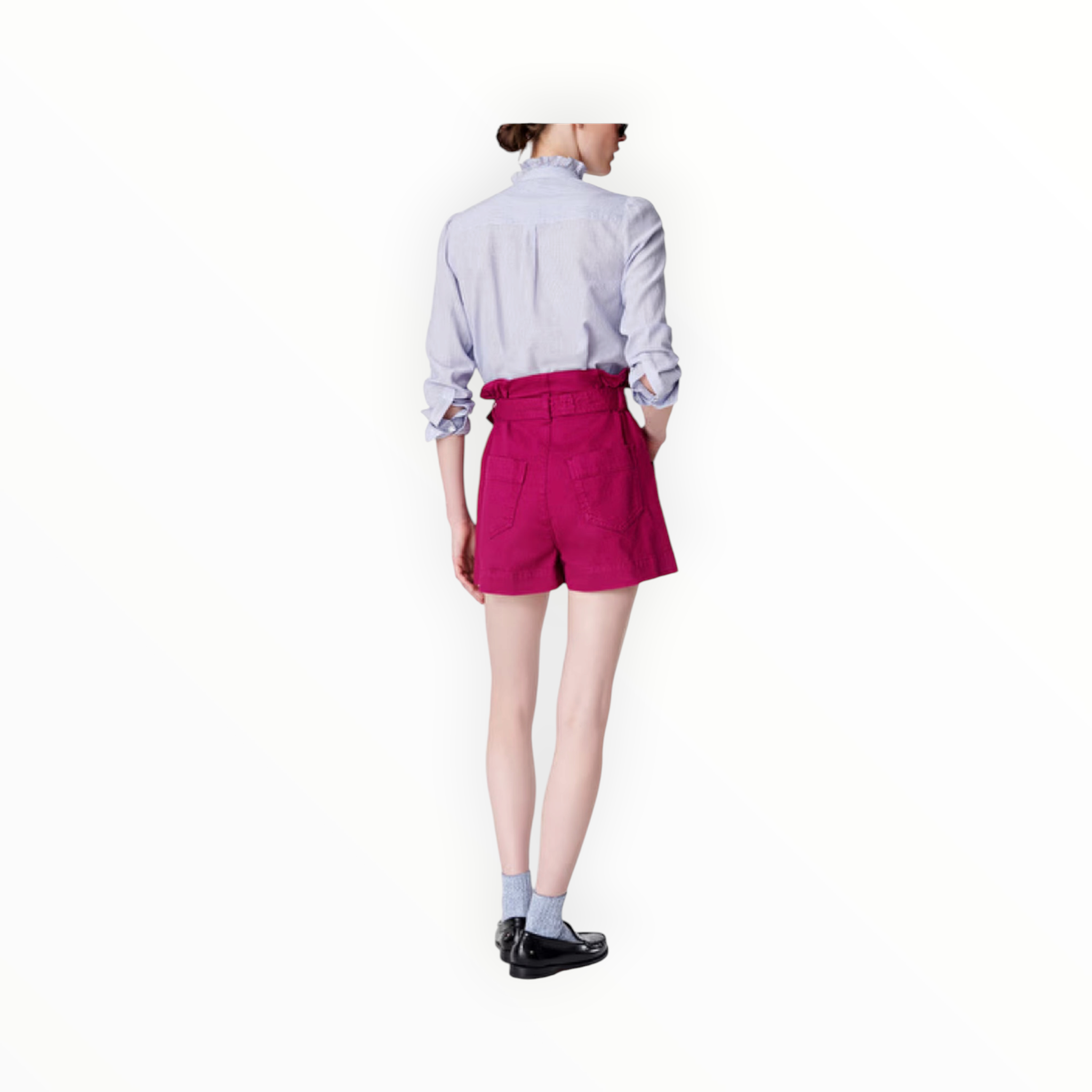 Vanessa Bruno Adriel Cotton High Rise Shorts - Lie de Vin