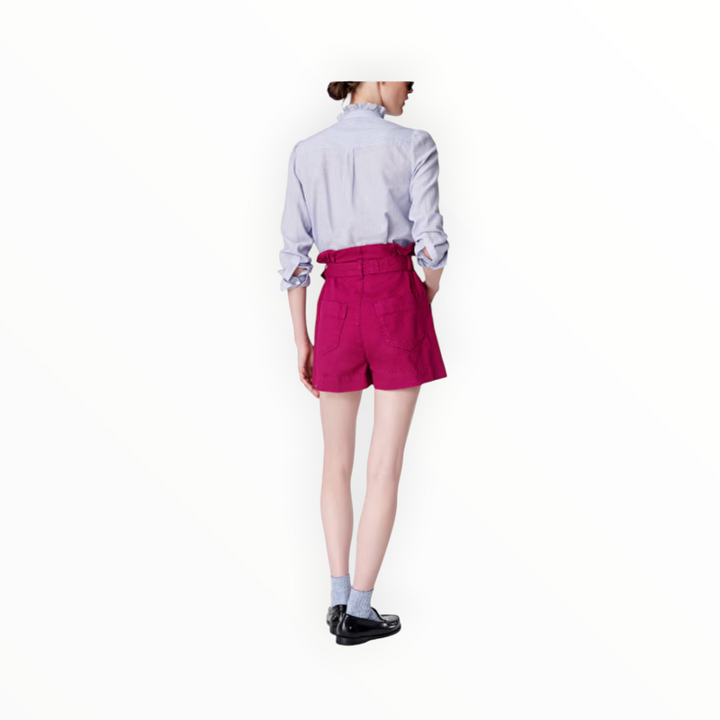 Vanessa Bruno Adriel Cotton High Rise Shorts - Lie de Vin