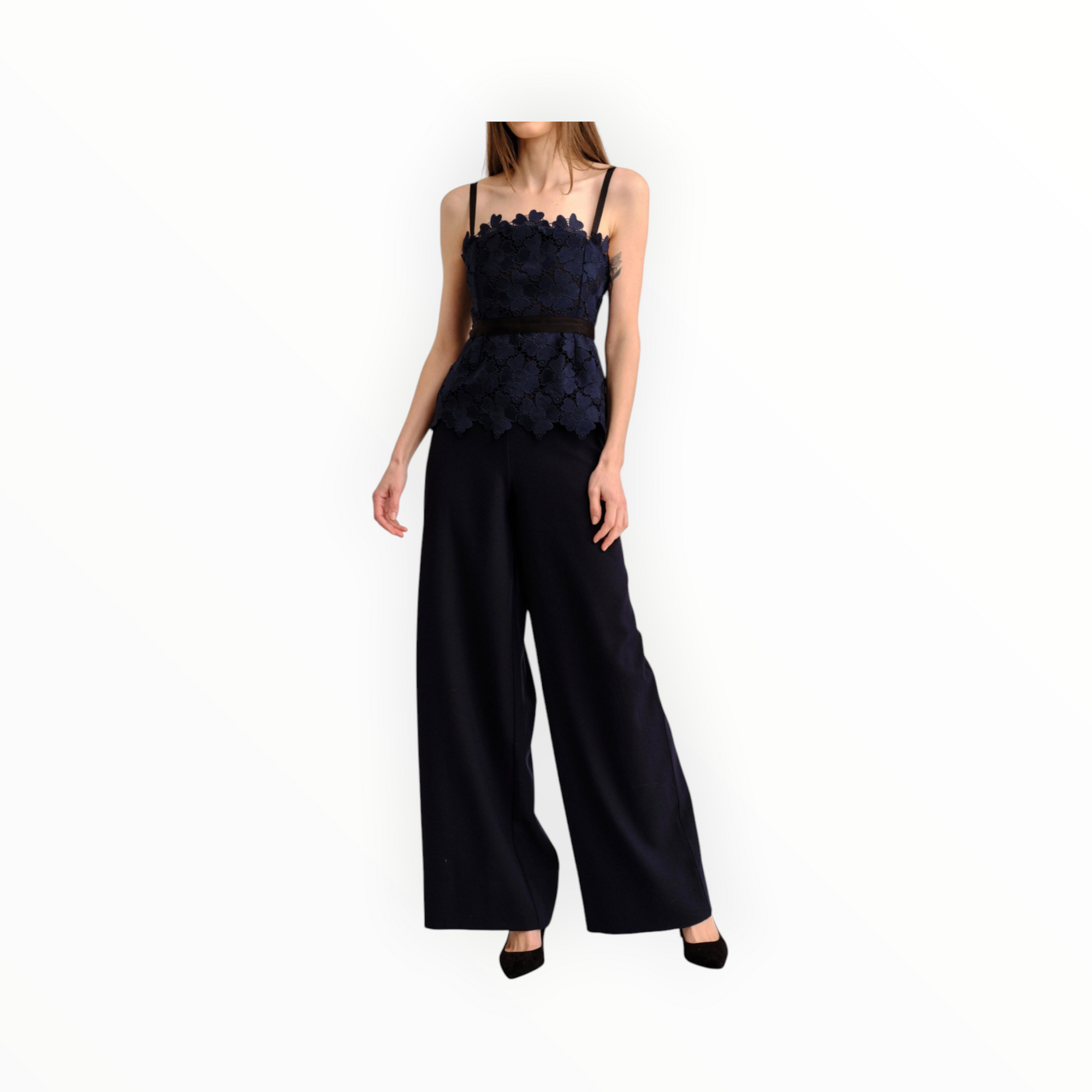 Cartolina Romita Peplum Top - Midnight Blue