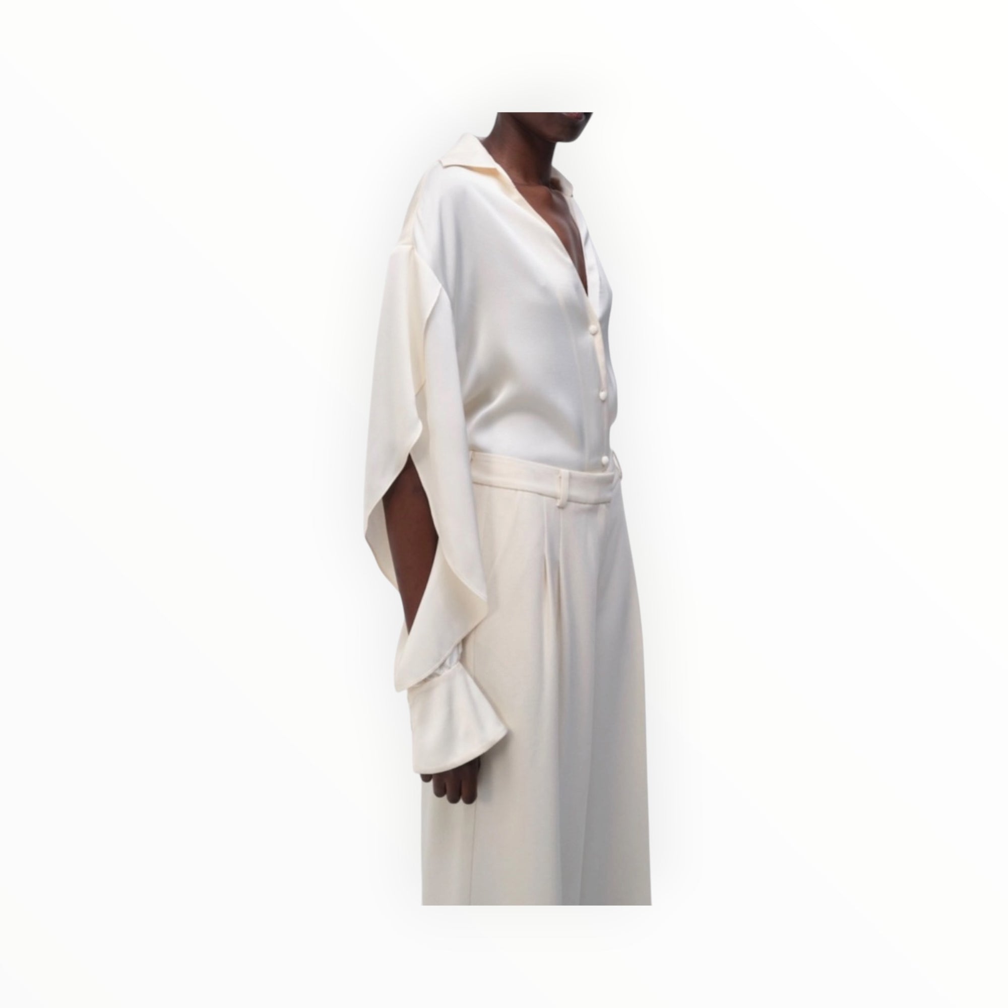 SIMKHAI Yanna Open Sleeve Shirt - Natural White