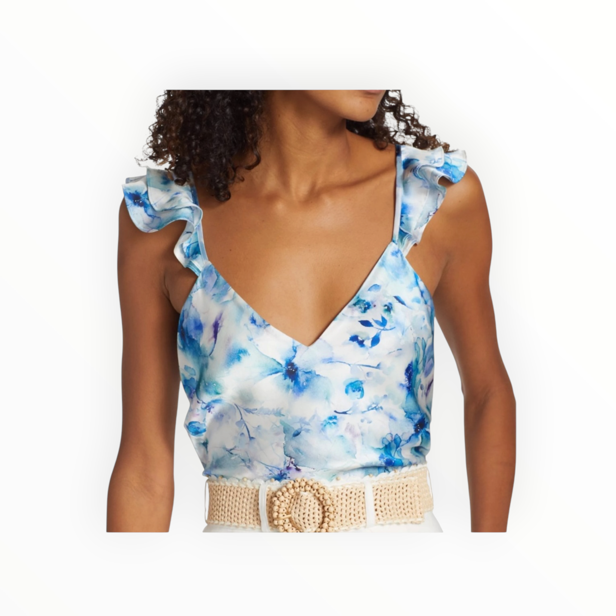 Cami NYC Damaris Floral Silk Camisole - Sea Floral