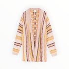 ALYSI Stripes & Jacquard Cardigan - Plaster