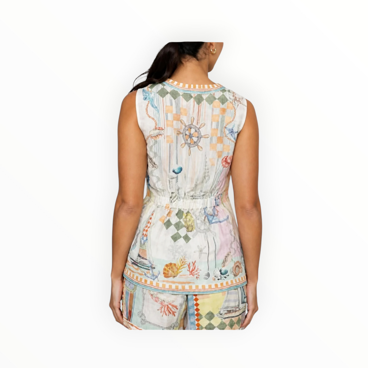 Ranna Gill Novara Sleeveless Waist Coat - Multi Color