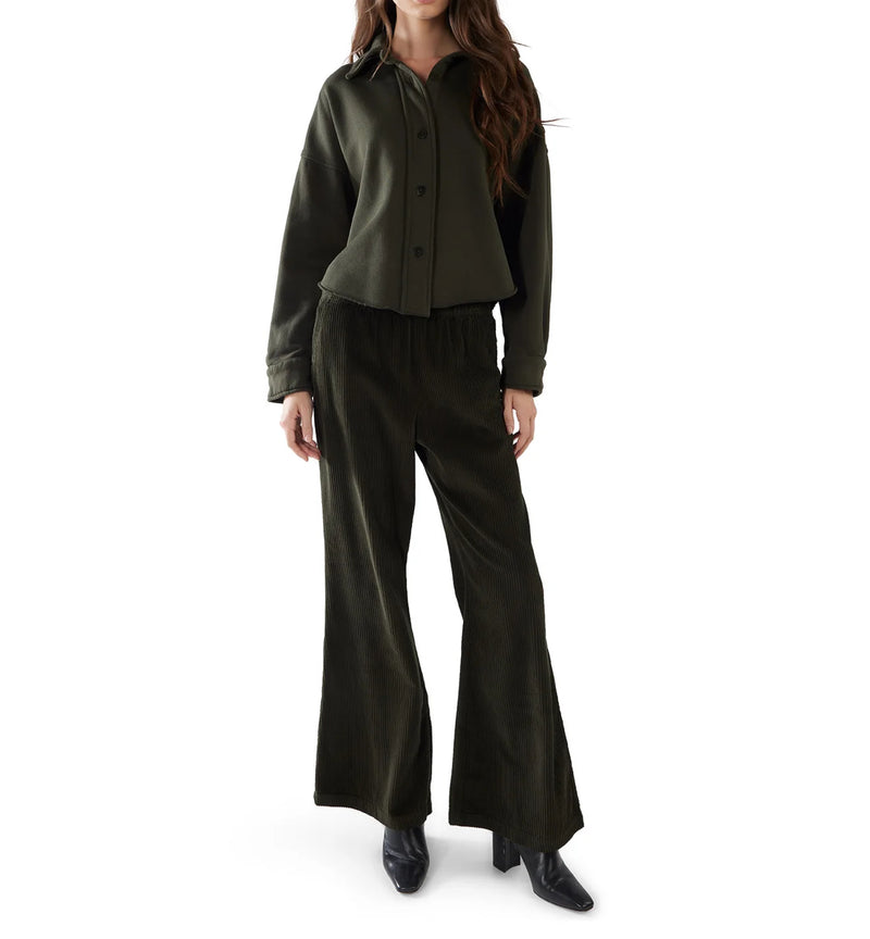 Les Tien Bella Bell Bottom In Japanese Wale Cord - Forest