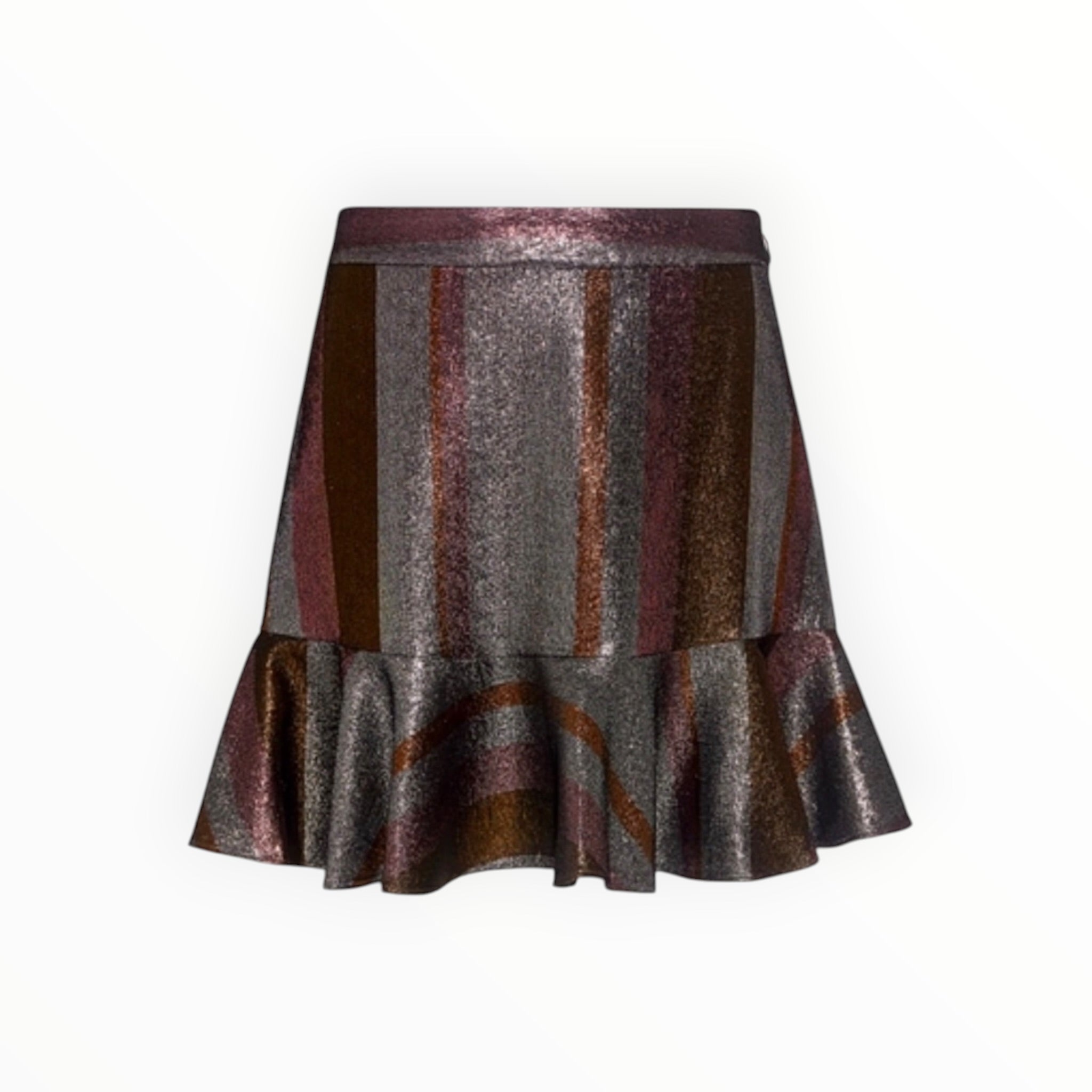 Derek Lam 10 Crosby Lurex Flounce Ruffled Mini Skirt