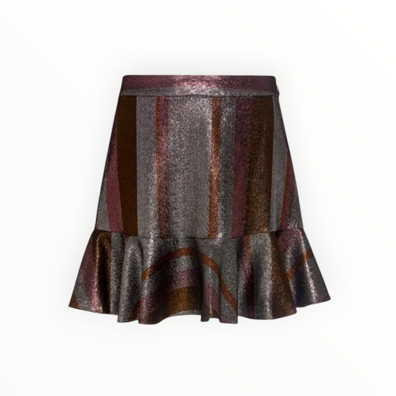 Derek Lam 10 Crosby Lurex Flounce Ruffled Mini Skirt