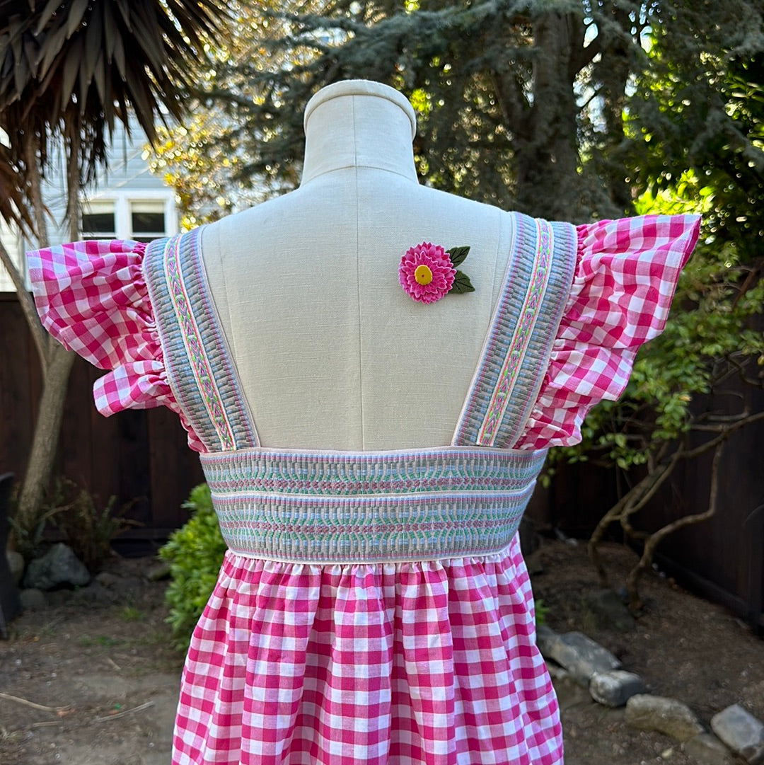 Nomadi Deluxe Gingham Dress - Pink