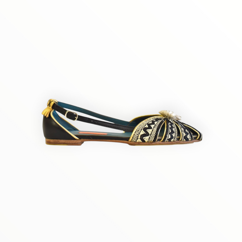Meher Kakalia Queen Doris Slingback - Black/White