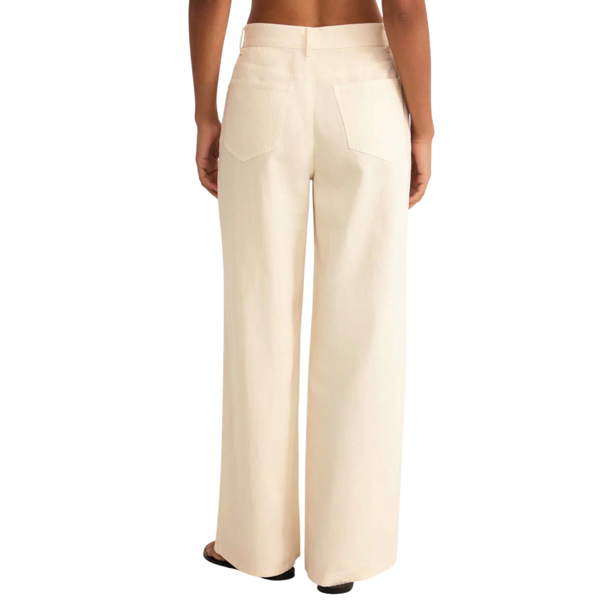 Z Supply Mia Loose Wide Leg Denim Pant - Off White