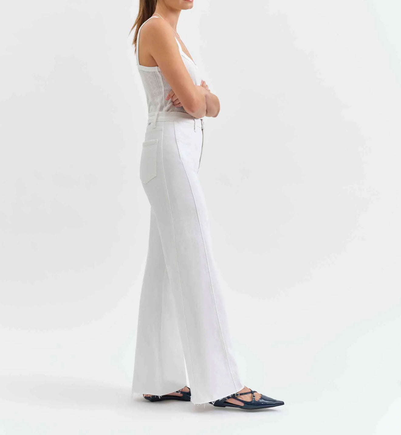 Daze Far Out High Rise Wide W/Seaming - Lamb