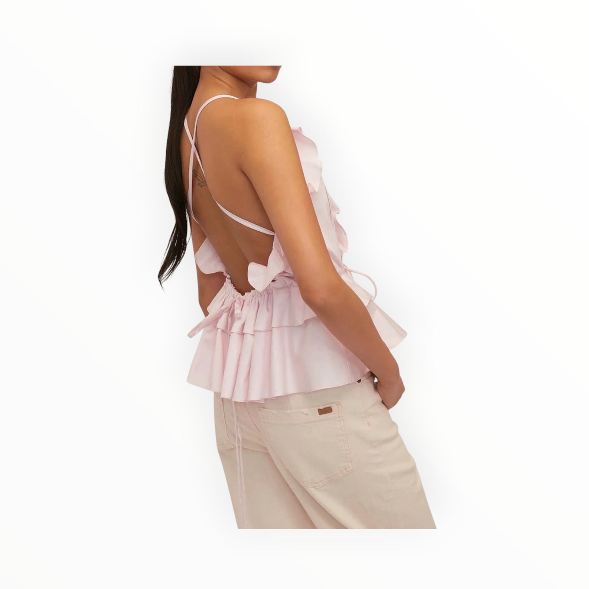 Marissa Webb Bex Ruffle Apron Top - Soft Pink