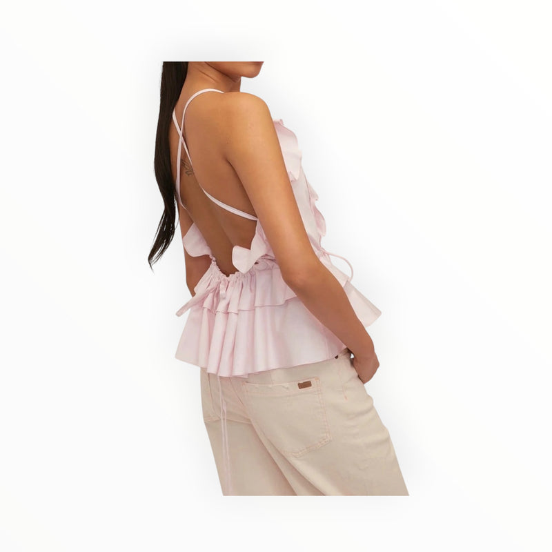 Marissa Webb Bex Ruffle Apron Top - Soft Pink