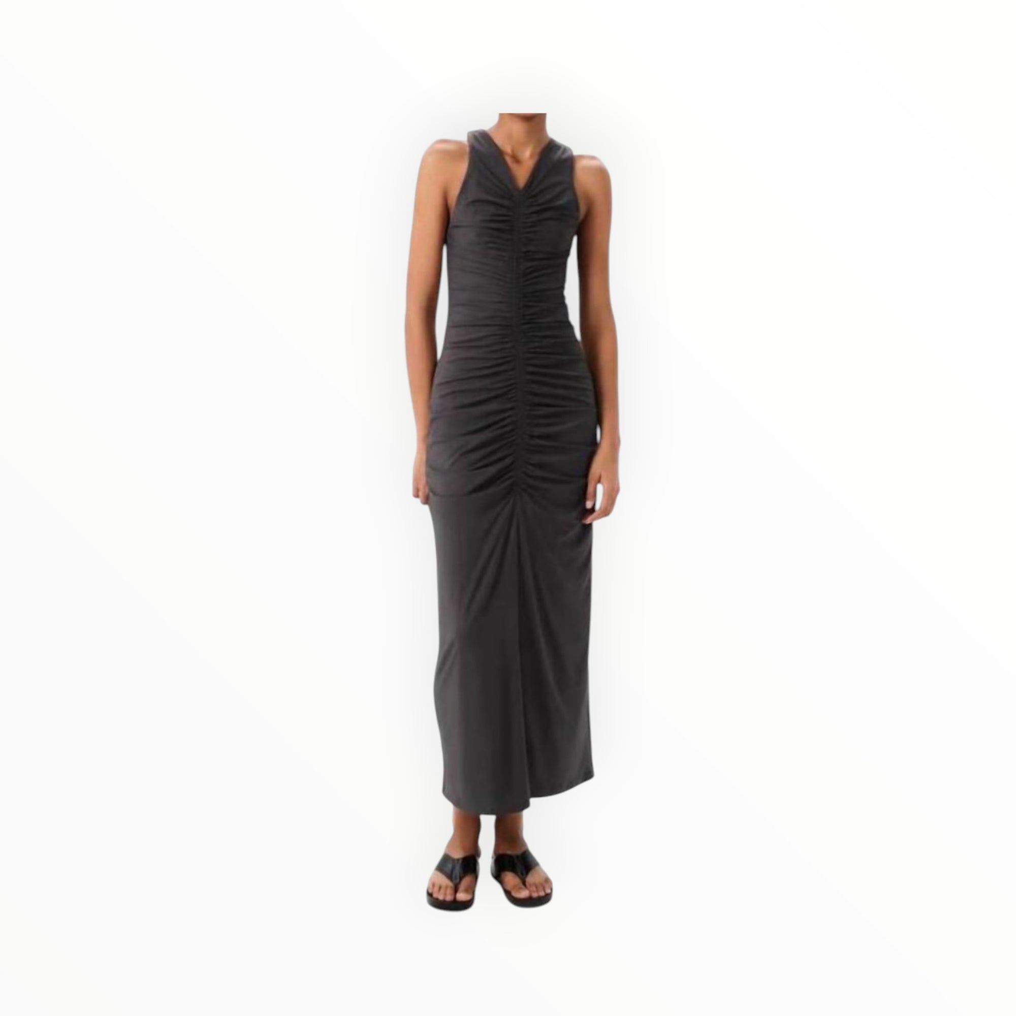 Maria Cher Ceibo Francine Midi Dres - Charcoal