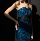 THEIA Fernanda Strapless Gown - Black/Emerald