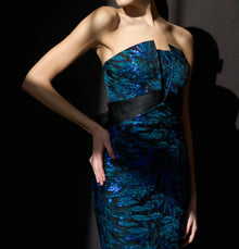 THEIA Fernanda Strapless Gown - Black/Emerald