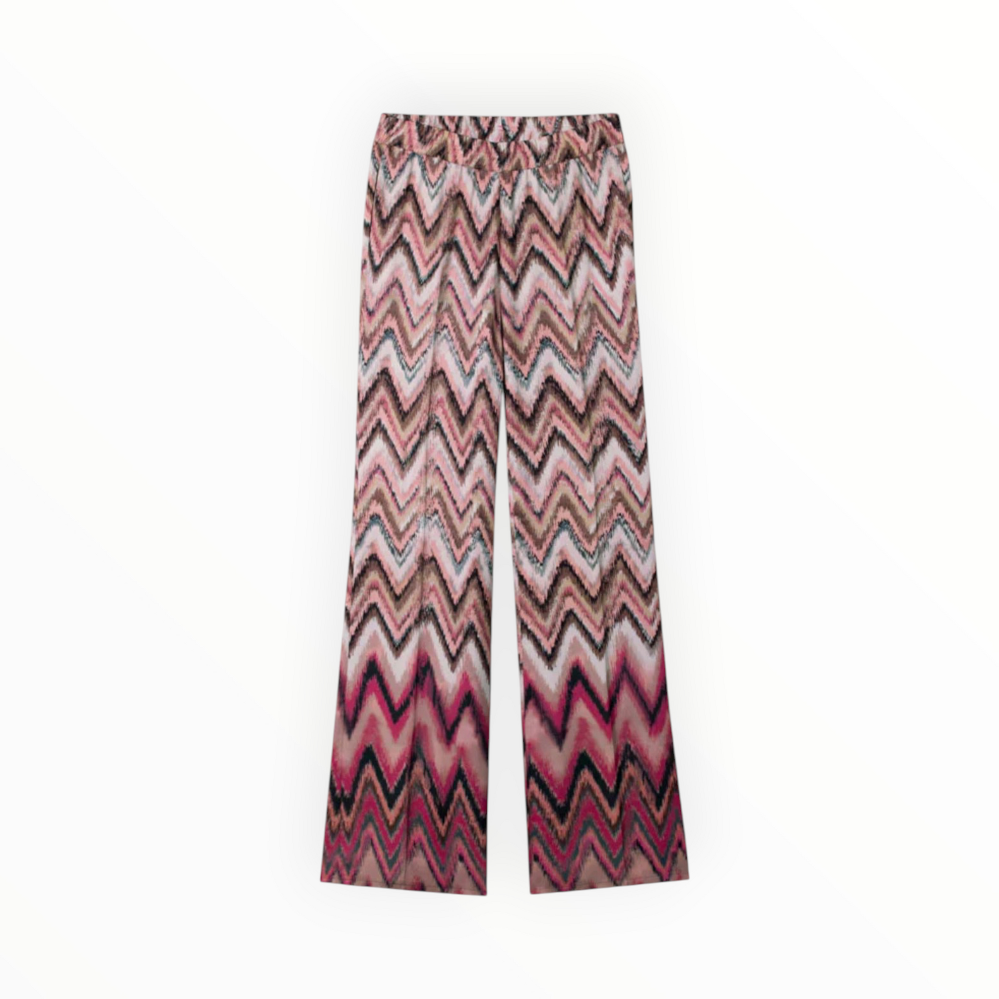 Luisa Cerano Zig Zag Printed Trousers - Pink/Barolo