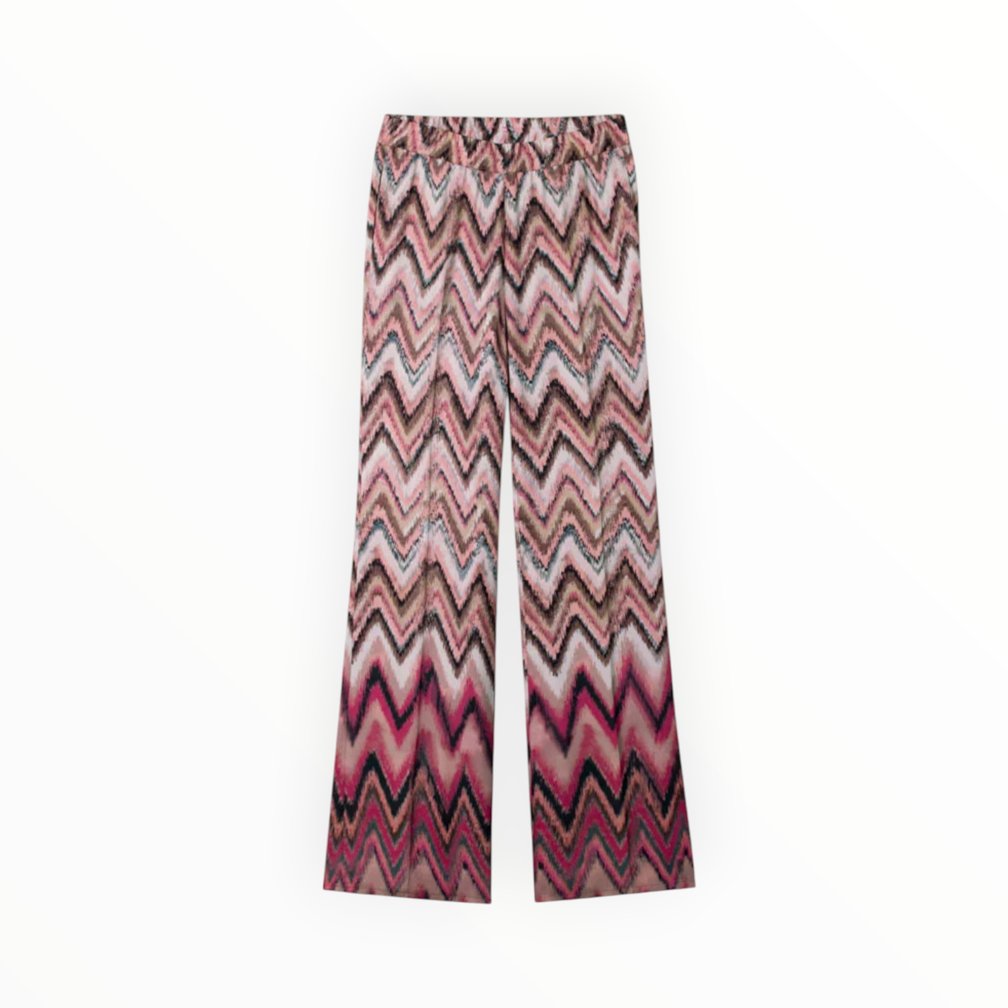 Luisa Cerano Zig Zag Printed Trousers - Pink/Barolo