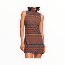 Ramy Brook Marietta Mock Neck Dress - Saddle Chevron